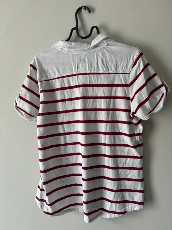 👚T- shirt femme - terre de Marins- blanc et rouge- très bon état - taille 5 - photo numéro 6