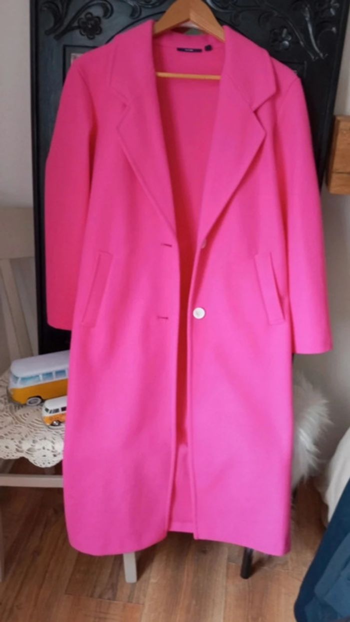 Manteau long fushia