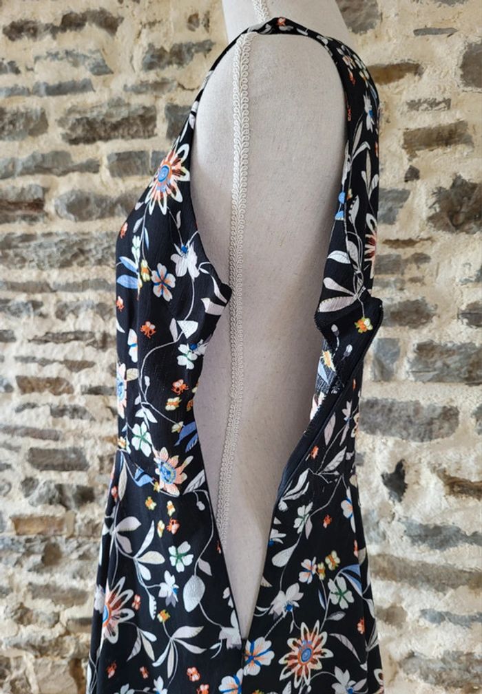 Robe fleurie noire sans manches Anna Ellis Taille XL ou 42 - photo numéro 5