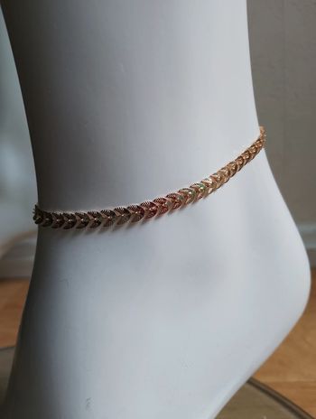 Bracelet de cheville feuilles dorées