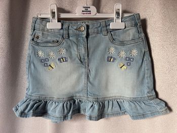 Jupe en jeans brodée 10 ans C&A