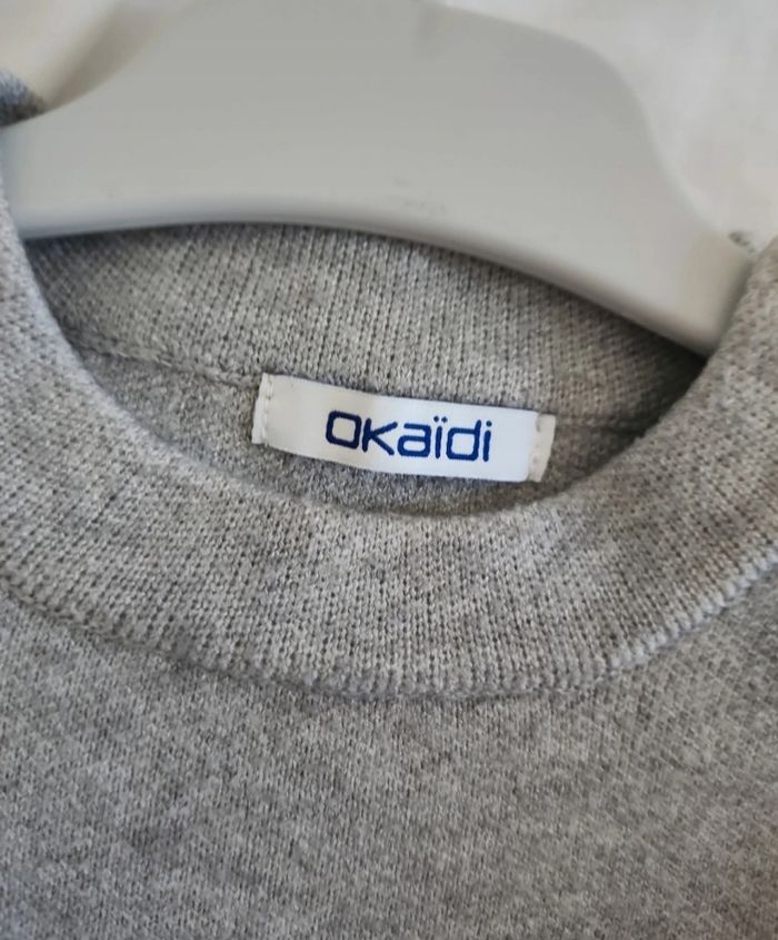 Robe pull fourrée Okaidi 10 ans gris neuve - photo numéro 6