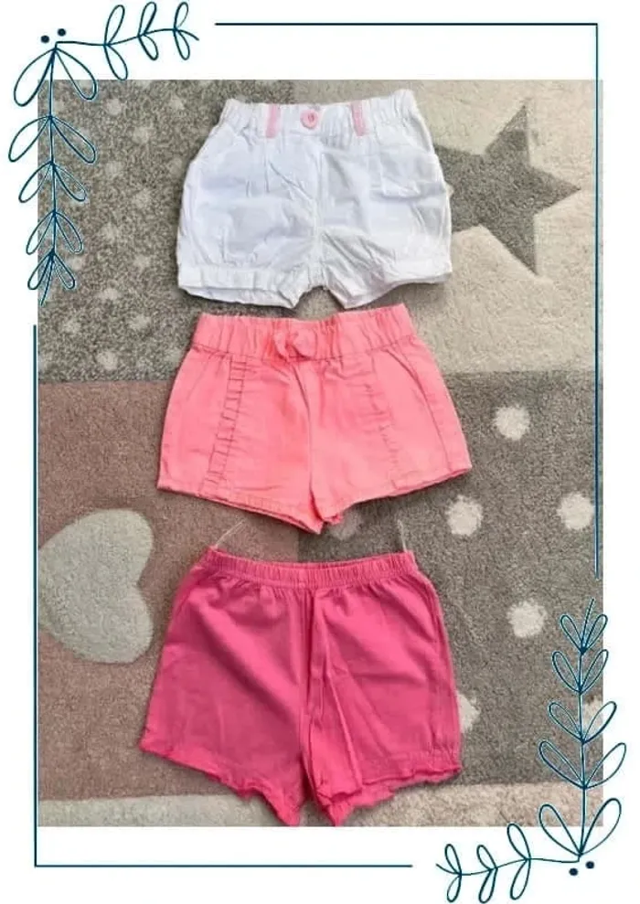 Lot de 3 shorts 80 cm fille