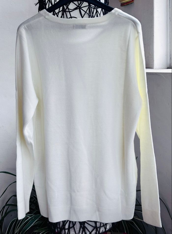 Pull fin col rond T42-44, M, crème Damart femme - photo numéro 4