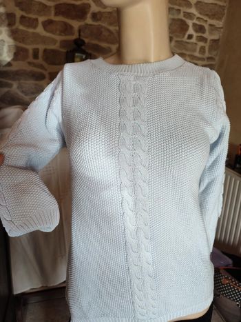 Pull femme bleu ciel