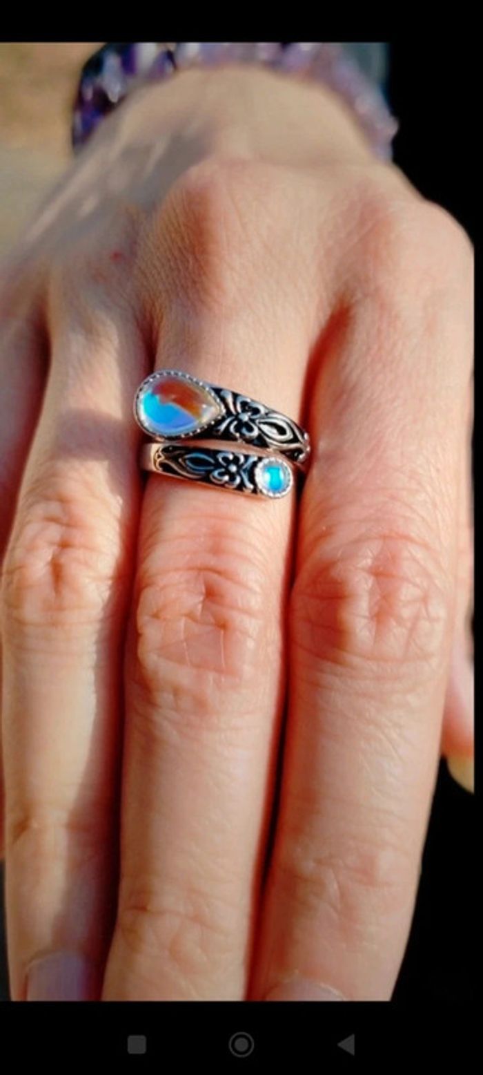 Bague Élégance Lunaire 🌜 Argent Massif & Pierre de Lune Envoûtante - photo numéro 2