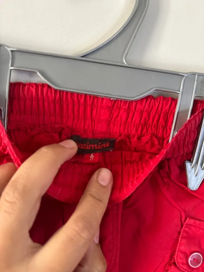 👖pantalon catimini  rouge - bébé fille - 6 mois - 67 cm- bon état - 100% coton - photo numéro 5
