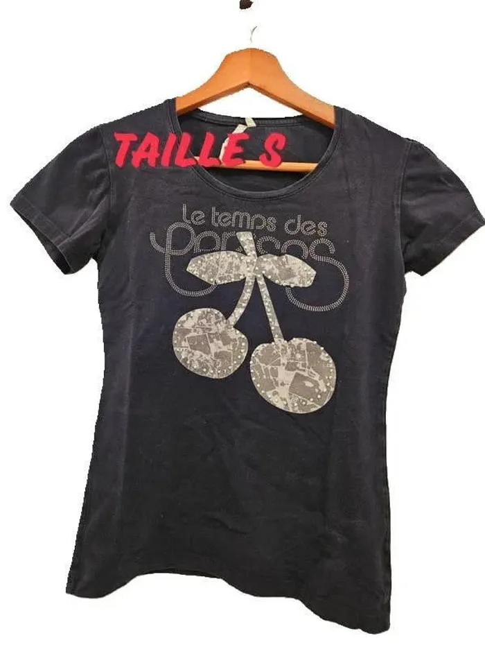 Tee shirt Noir -Le temps des cerise -36/S
