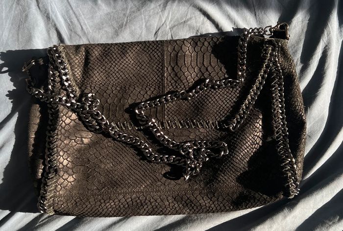 Sac noir effet daim python - photo numéro 2