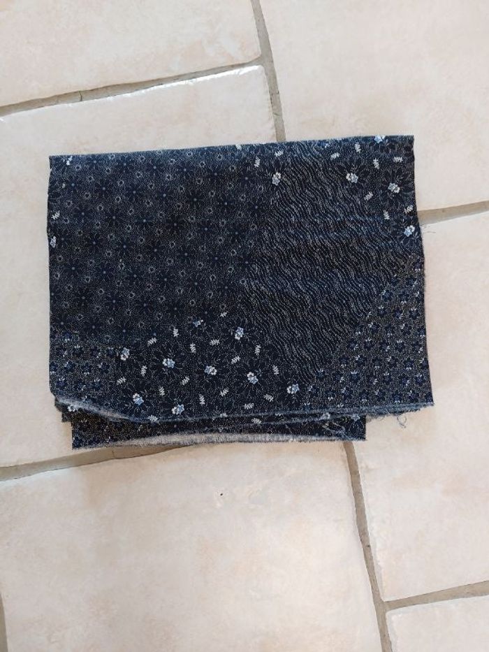 Tissu coton bleu