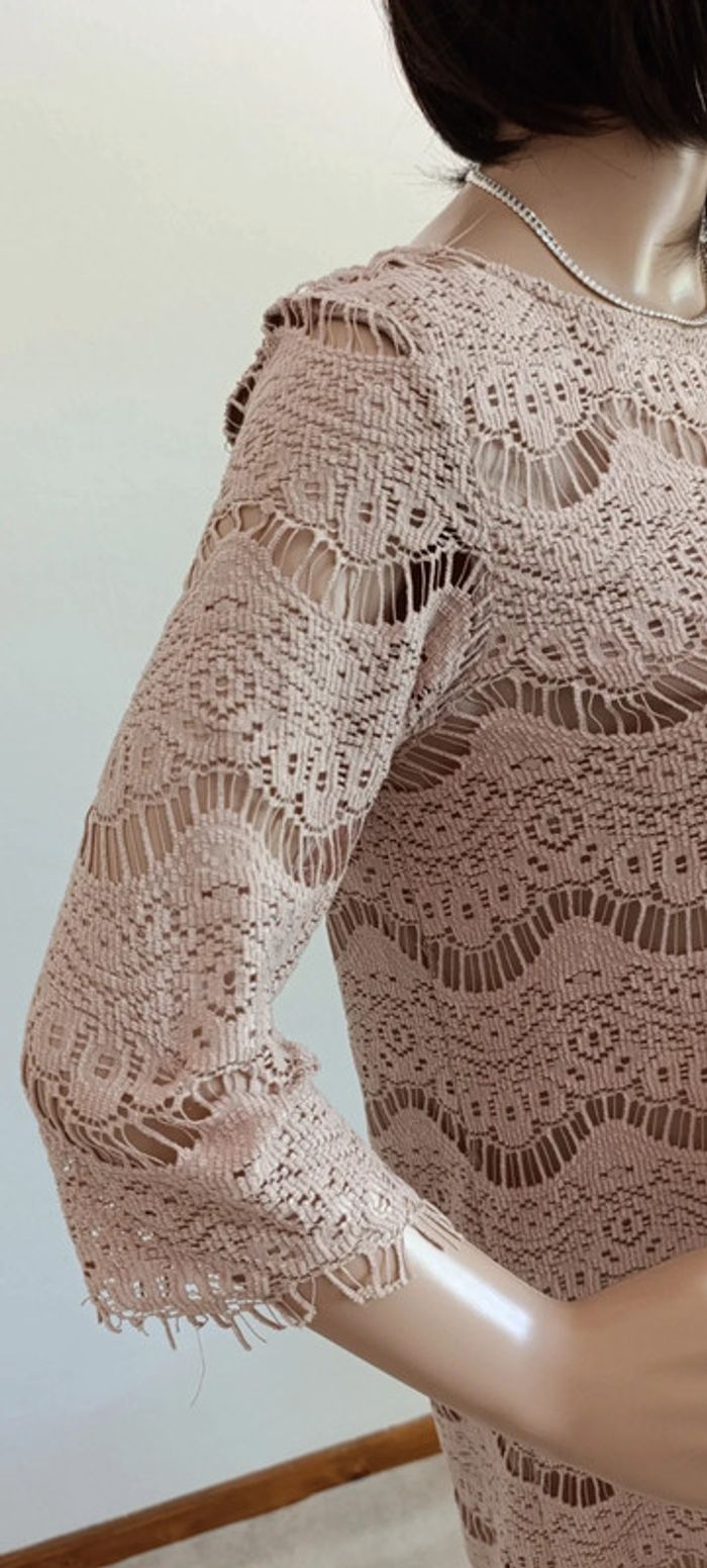 Robe chic dentelle beige la redoute taille L - photo numéro 2