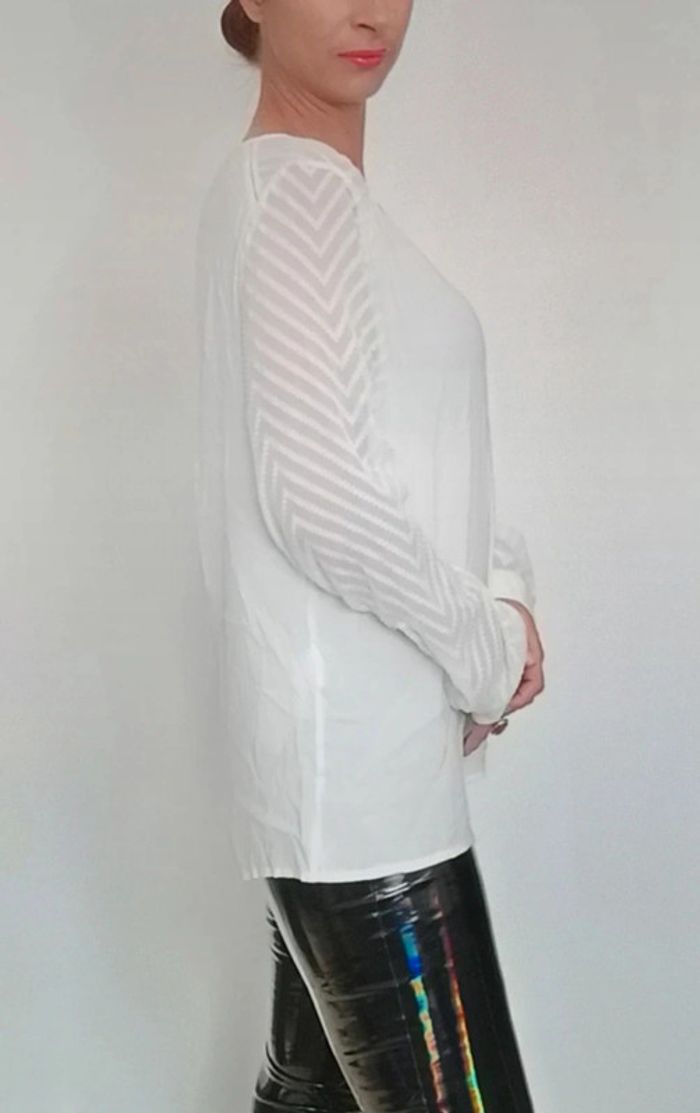 Blouse blanche chic manches voile taille 42 - photo numéro 6