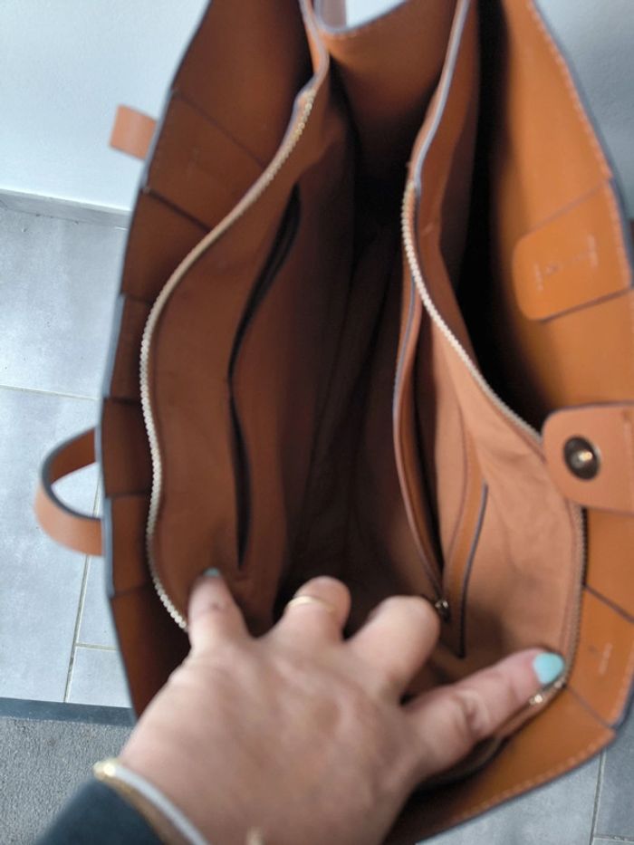 Sac cabas 3 compartiments camel eram neuf - photo numéro 7