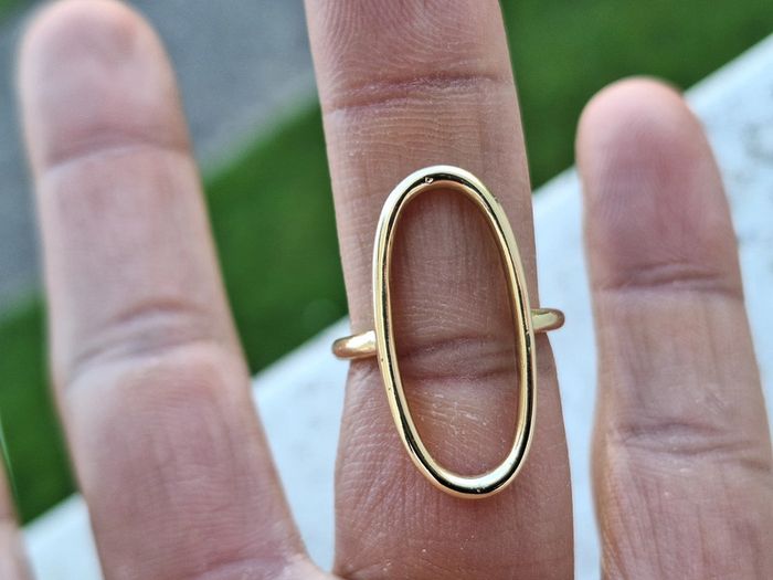 Bague ovale ouverte Doréé , avec un design simple et Minimaliste, Ajustable - photo numéro 5