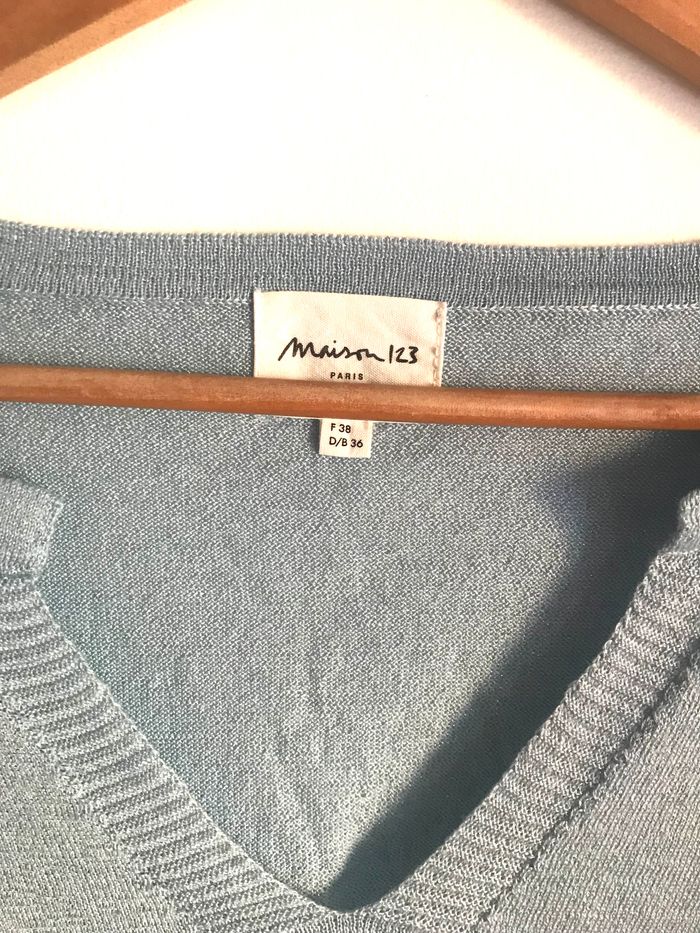 Pull léger bleu clair taille 38 Maison 123 - photo numéro 3