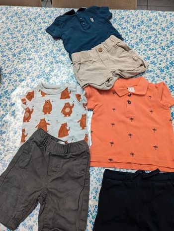 Lot ensembles été garçon 6-9 mois