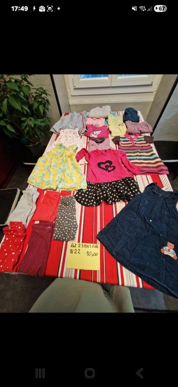 Lot vêtements 23=24mois n22