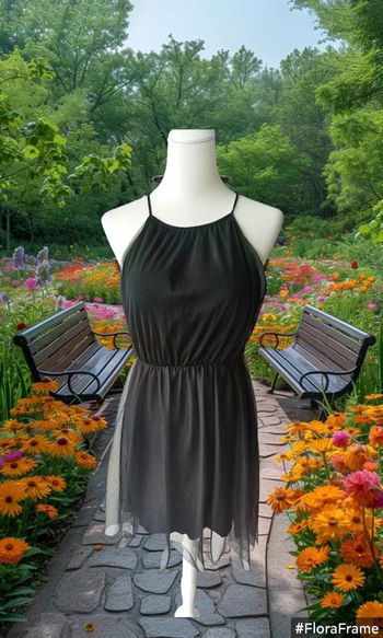 Robe noire tulle et dentelle, Sans marque, taille 36