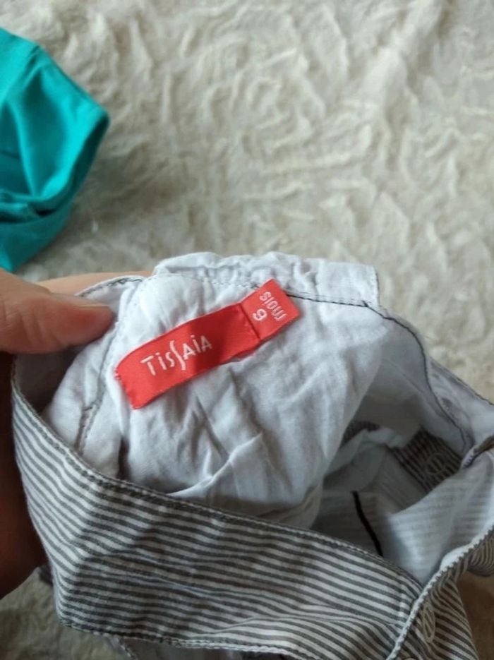 Ensemble (salopette (tee shirt) Garçon 6 mois Poisson Sous marin Tissaia 100% coton - photo numéro 9