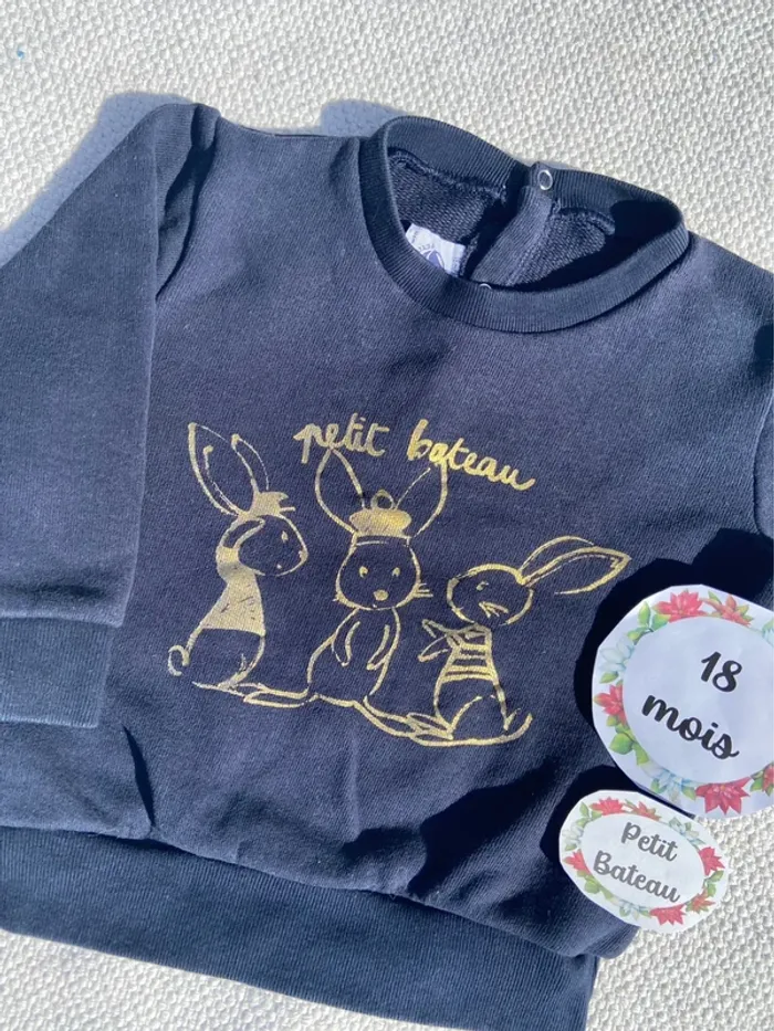 Sweat Petit Bateau 18 mois bleu marine - photo numéro 2