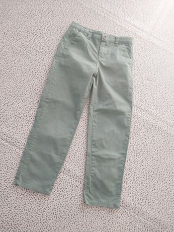 pantalon chino garçon kiabi 7 ans vert sauge coupe droite parfait état