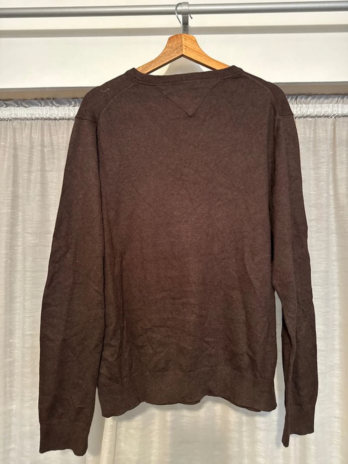 Pull Col V Homme Marron - Tommy Hilfiger - Taille L - Très Bon État - photo numéro 6