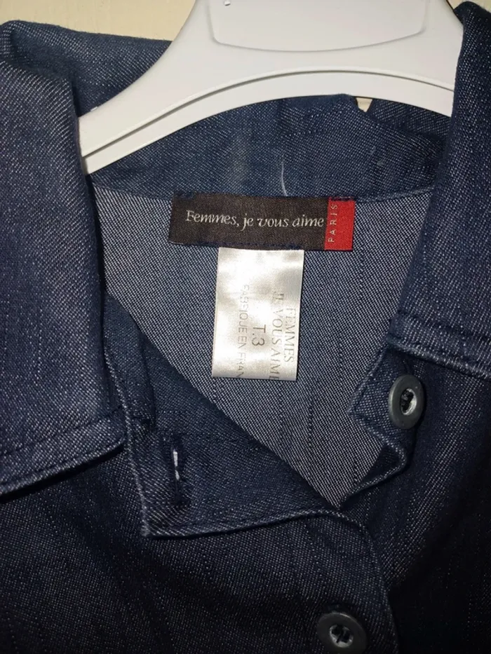 Chemise jeans Femmes,je vous aime - photo numéro 3