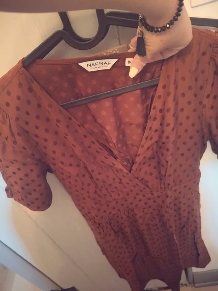 Robe nafnaf marron pois - photo numéro 2