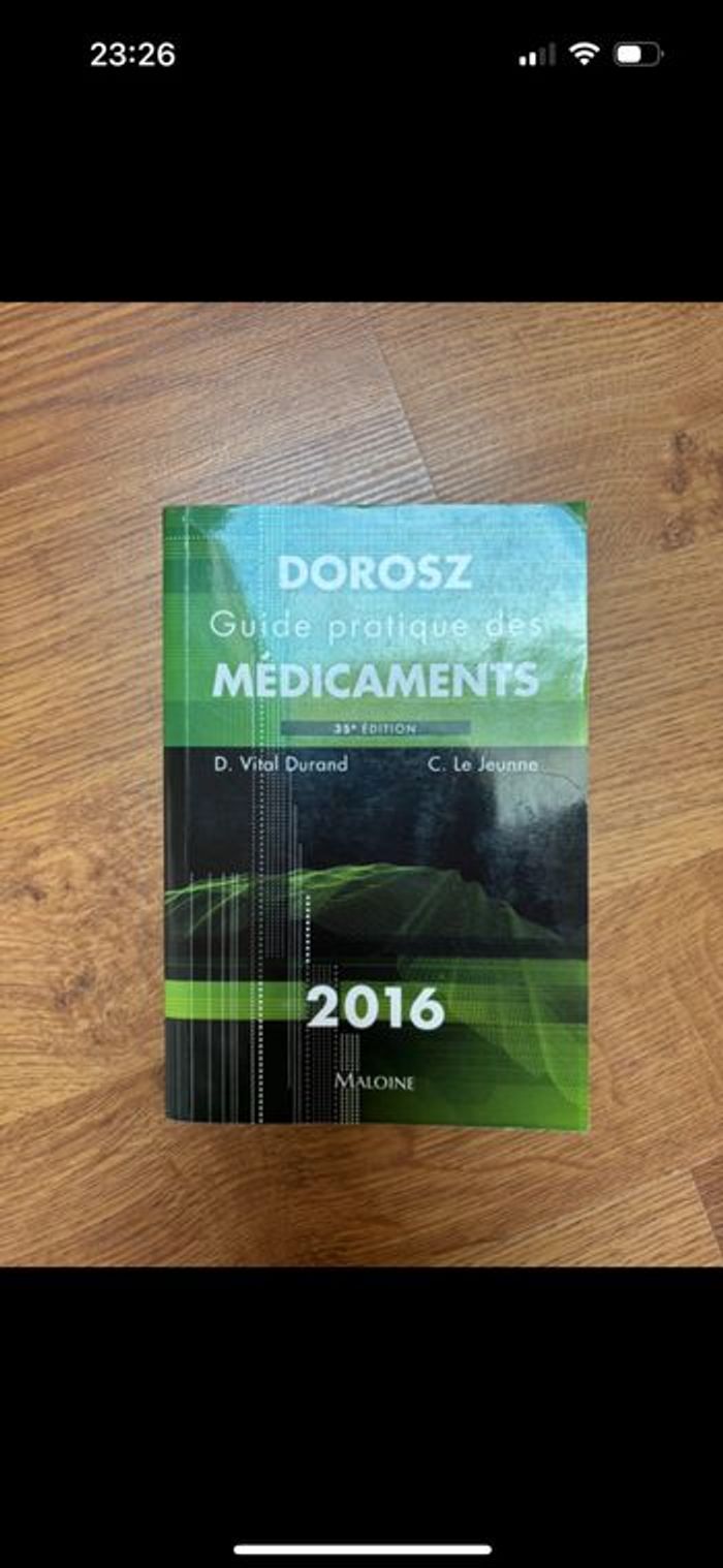 Livre infirmière / aide soignante DOROSZ guide pratique des médicaments  2016 neuf