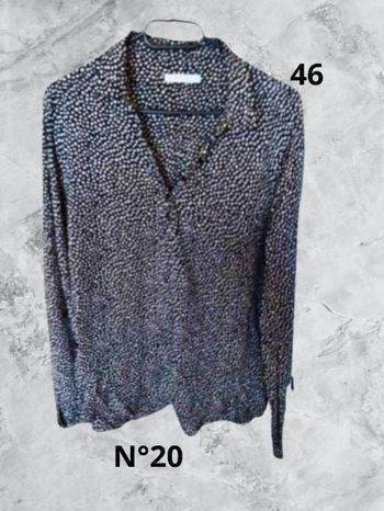 N°20 Blouse noir/blanc T46. Gémo.