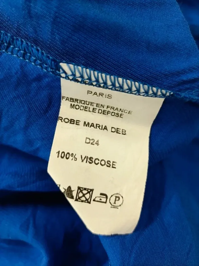 Robe cache-coeur longue bleue été - Neuve Taille unique - fentes, Fabriquée en France A279 - photo numéro 8