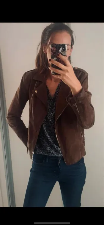 🧥 Perfecto Mango en cuir véritable – Chocolat intense - LA tendance de cet automne