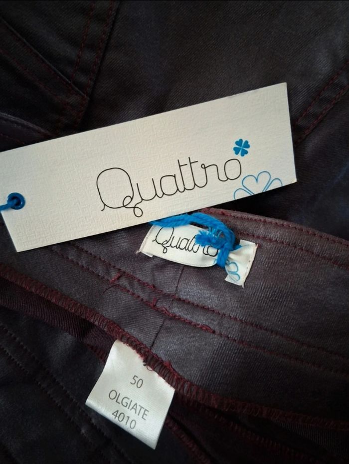 💜 Pantalon enduit prune Quattro Taille 50 💜 - photo numéro 5