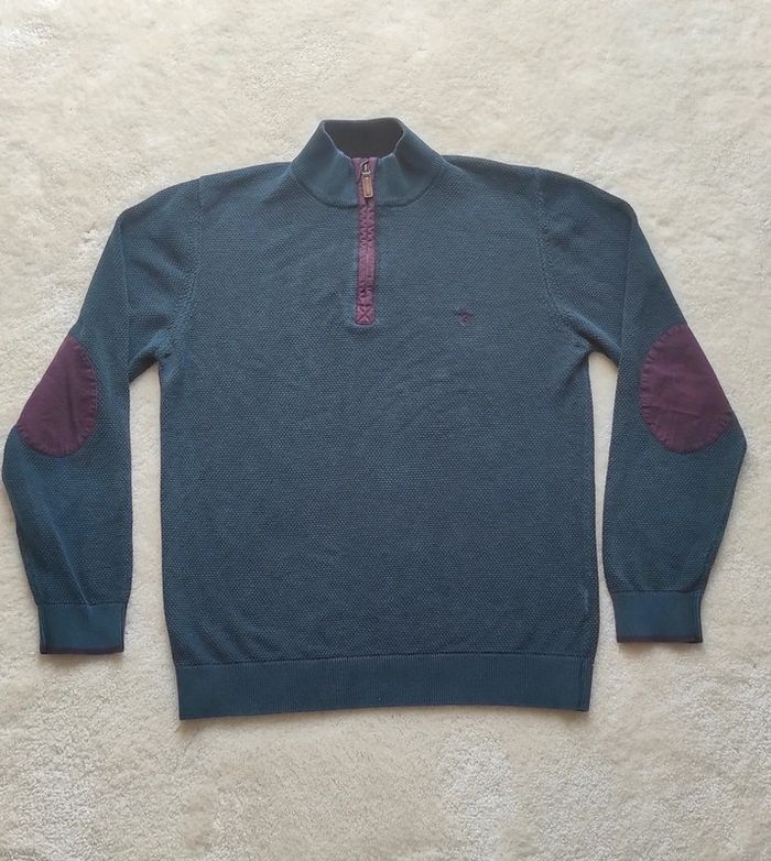 Pull col montant avec zip au cou Carnet de Vol L bleu Marine