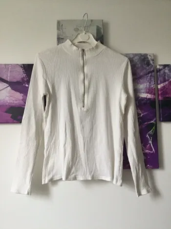 Haut blanc à manches longues ado taille M