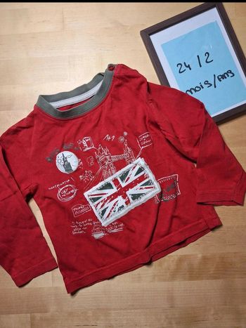T-shirt manches longues pour garçon taille 24 mois Marque in extenso très bon état
