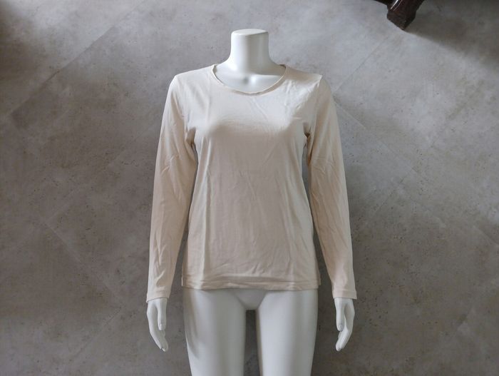 top écru manches longues col rond liseret satin Taille unique Intemporelle de Burton