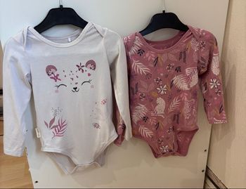 2 bodies manches longues 36 mois fille petit béguin