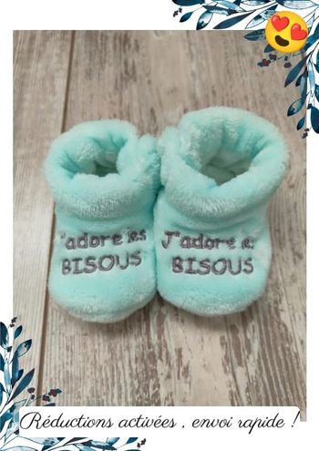 Chaussons j'adore les bisous