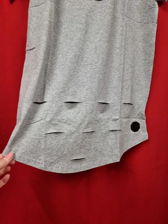 Project X Paris T-shirt oversize déchiré gris * taille S * - photo numéro 3