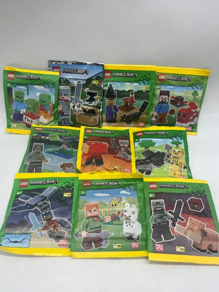 Lot de 10 Lego polybag Minecraft Avec leurs figurines avec leur animaux Neuf