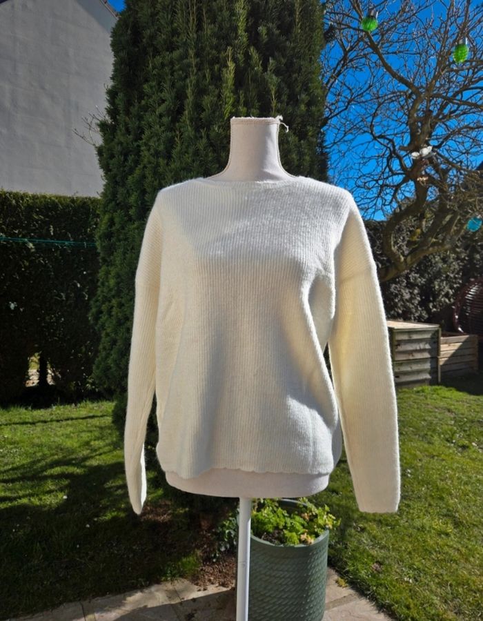 Gilet en alpaga et laine crème taille S/M - photo numéro 4
