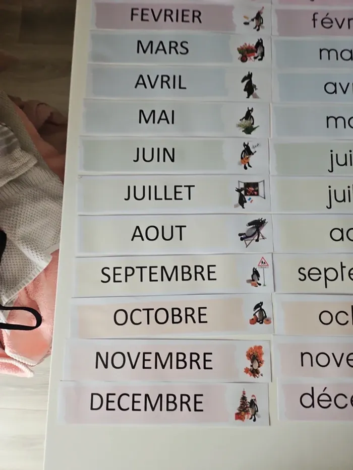 Lot d'affichage Mois de l'année Loup aimantés - photo numéro 2