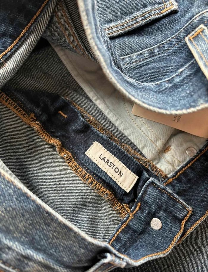 Jean Wrangler Larston bleu foncé délavé coupe slim tapered homme taille W28 38 M L32 - photo numéro 11