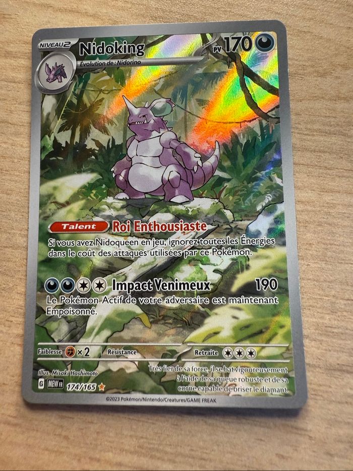 Carte Pokémon Nidoking 174/165 Illustrations Rare AR  Mew Fr Neuf Sorti Booster - photo numéro 3