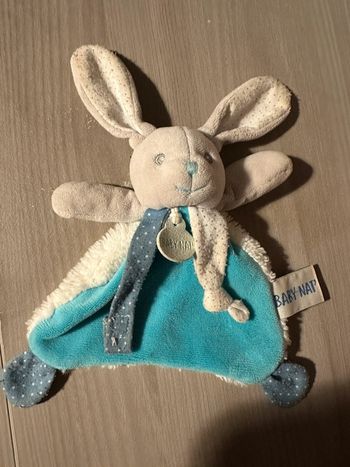 doudou lapin Poupi bleu Baby Nat