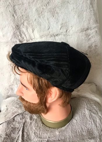 Beret fausse fourrure noir taille 57 (0224)