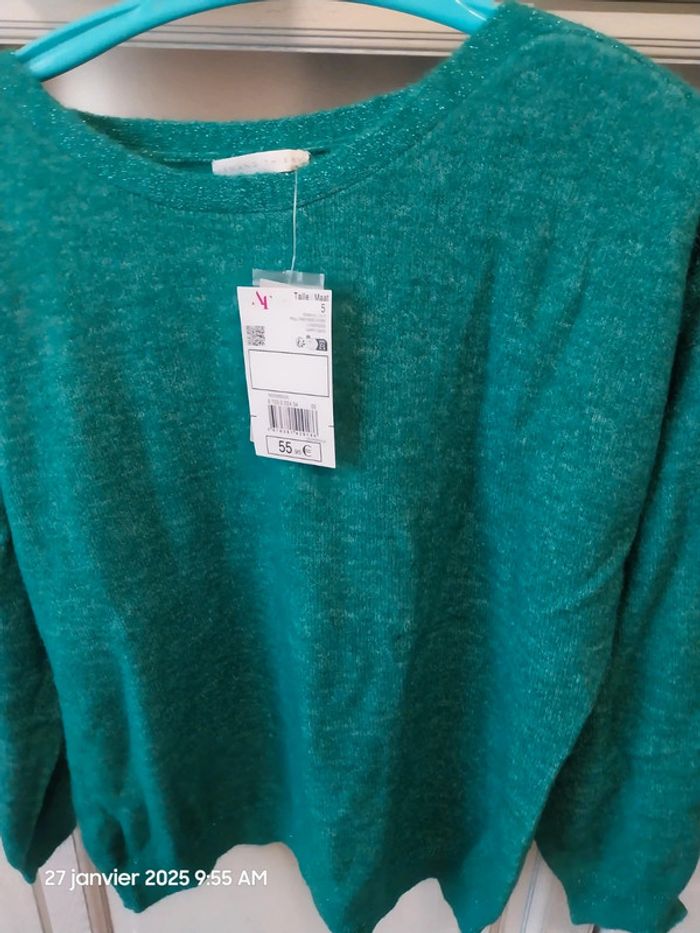 Pull manches longues - vert lagon - taille 5 - Armand Thiery - photo numéro 7