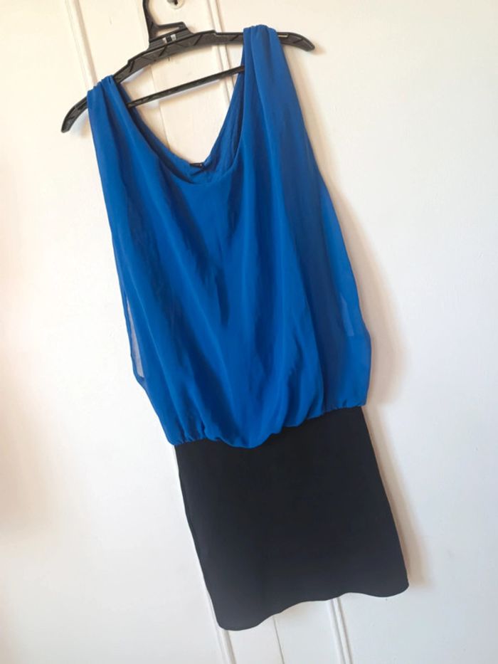💎robe 👗 Pimkie t xs 34 s 36 noir bleu indigo avec voile confort été tendance - photo numéro 5