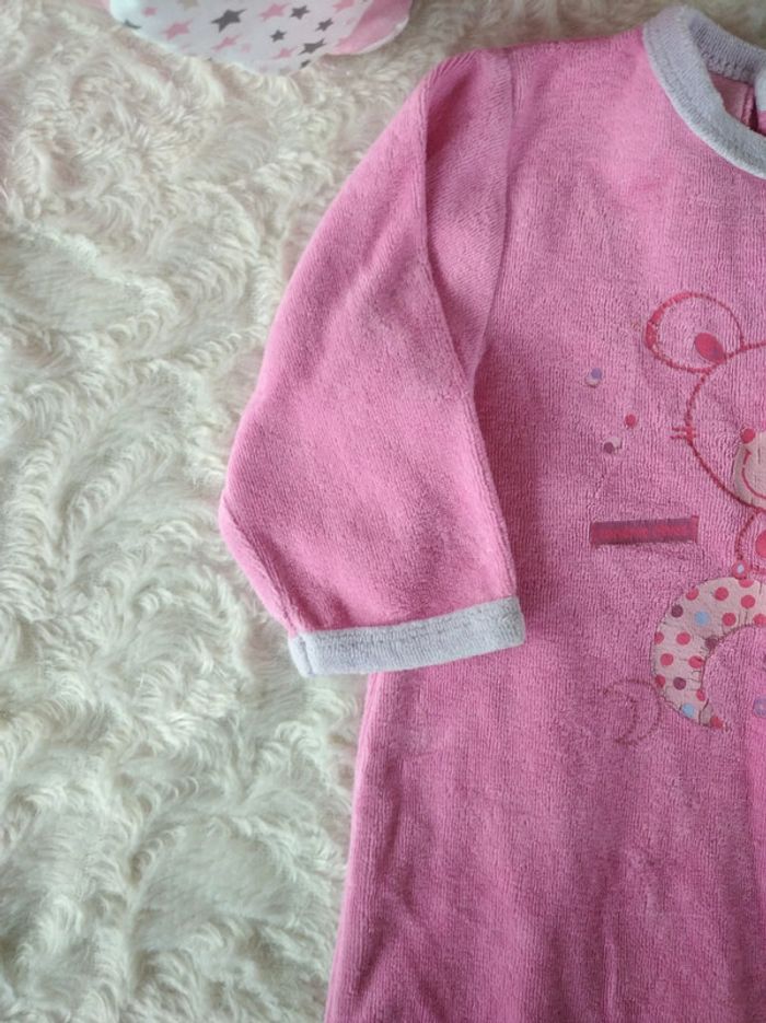 Pyjama grenouillère velours Fille 3 mois Sourinette de lune jolie Tissaia - photo numéro 3